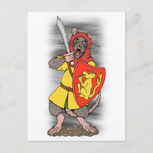 Warrior Rat with Falchion Postcard (Front)
