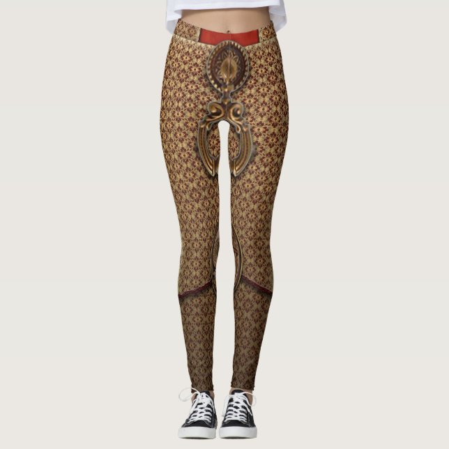 Warrior Red Ombre Pattern Leggings (Front)