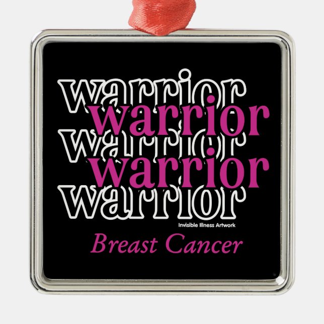 Warrior/Repeated...Breast Cancer Metal Tree Decoration (Front)