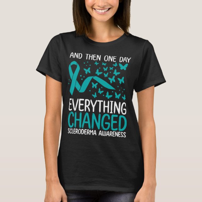 Warrior Ribbon Fighter Scleroderma Awareness T-Shirt (Front)