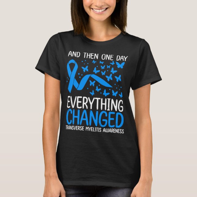 Warrior Ribbon Transverse Myelitis Awareness T-Shirt (Front)