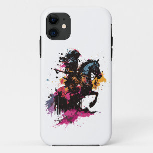 Warrior riding horse in watercolor Case-Mate iPhone case
