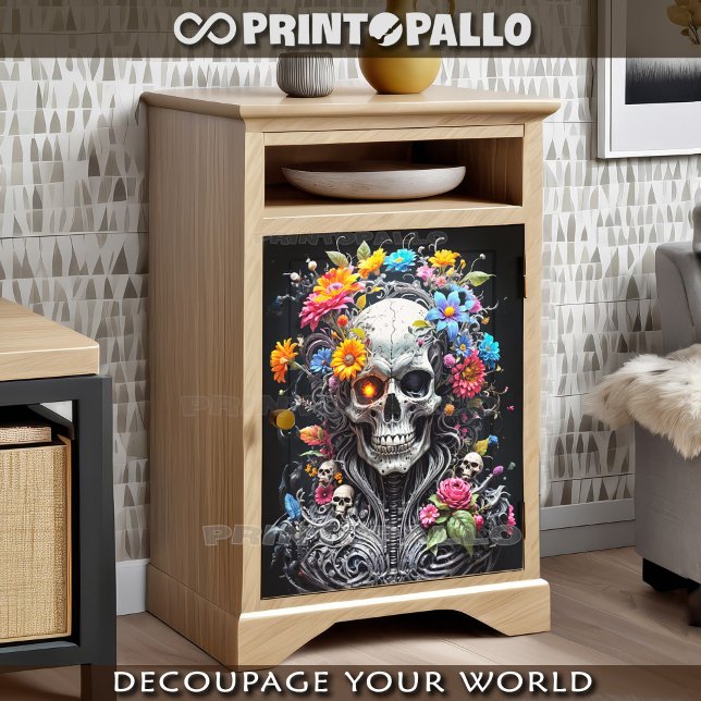 Warrior skull with multi colours flowers tissue paper (Creator Uploaded)