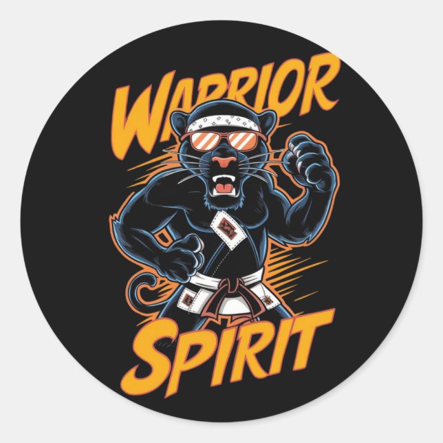 Warrior Spirit Classic Round Sticker (Front)