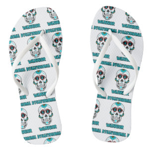 Warrior/Sugar skull...Dysautonomia Jandals