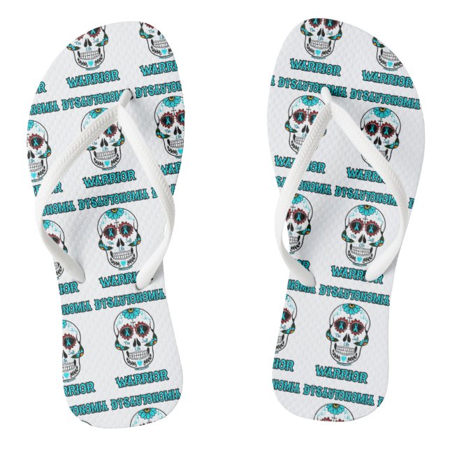 Warrior/Sugar skull...Dysautonomia Jandals (Footbed)