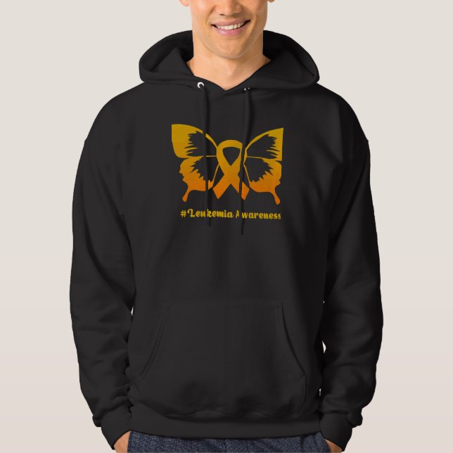 Warrior Support Squad A Orange Butterfly Leukemia  Hoodie (Front)