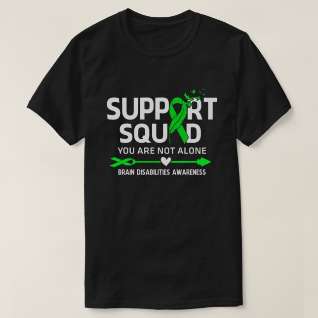 Warrior Support Squad Brain Disabilities Awareness T-Shirt (Design Front)