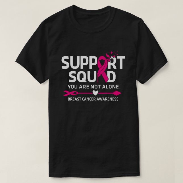 Warrior Support Squad Breast Cancer Awareness Feat T-Shirt (Design Front)