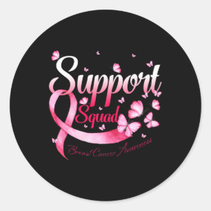 Warrior Support Squad Butterfly Breast Cancer Awar Classic Round Sticker