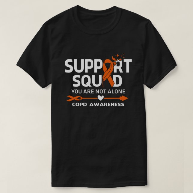Warrior Support Squad COPD Awareness Feather T-Shirt (Design Front)