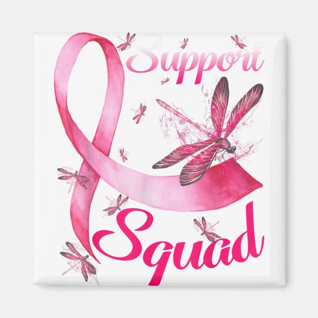 Warrior Support Squad Dragonfly Breast Cancer Awar Magnet (Front)
