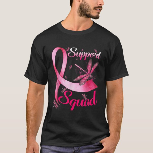Warrior Support Squad Dragonfly Breast Cancer Awar T-Shirt (Front)