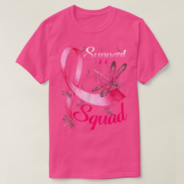 Warrior Support Squad Dragonfly Breast Cancer Awar T-Shirt (Design Front)