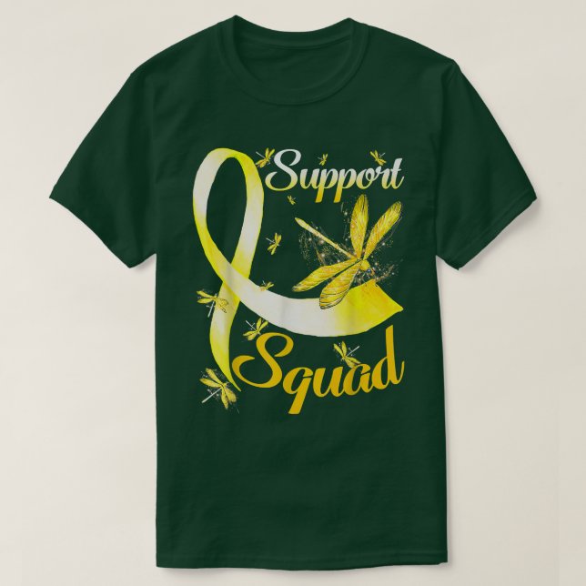 Warrior Support Squad Dragonfly Childhood Cancer A T-Shirt (Design Front)