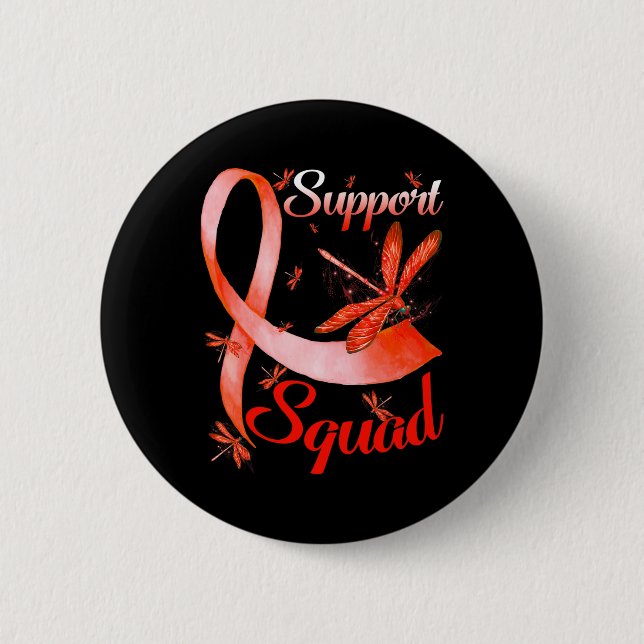 Warrior Support Squad Dragonfly RSD CRPS Awareness 6 Cm Round Badge (Front)