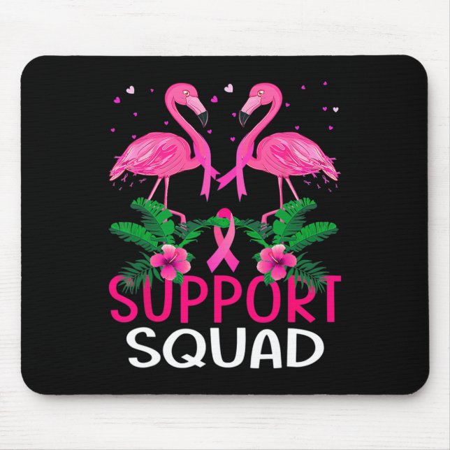 Warrior Support Squad Flamingo Breast Cancer Aware Mouse Pad (Front)