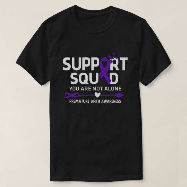 Warrior Support Squad Premature Birth Awareness Fe T-Shirt (Design Front)