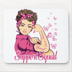 Warrior Support Squad Rosie Riveter Breast Cancer Mouse Pad