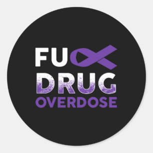 Warrior Survivor Gifts- Drug Overdose Awareness  Classic Round Sticker