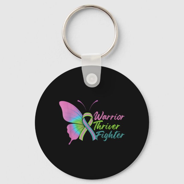 Warrior Thriver Fighter Metastatic Breast Cancer Key Ring (Front)