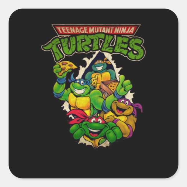 Warrior Turtle Square Sticker (Front)
