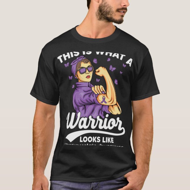 Warrior Unbreakable Fibromyalgia Awareness  T-Shirt (Front)