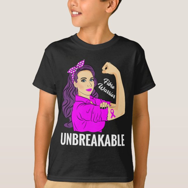 Warrior Unbreakable Fibromyalgia Awareness Tee  (Front)