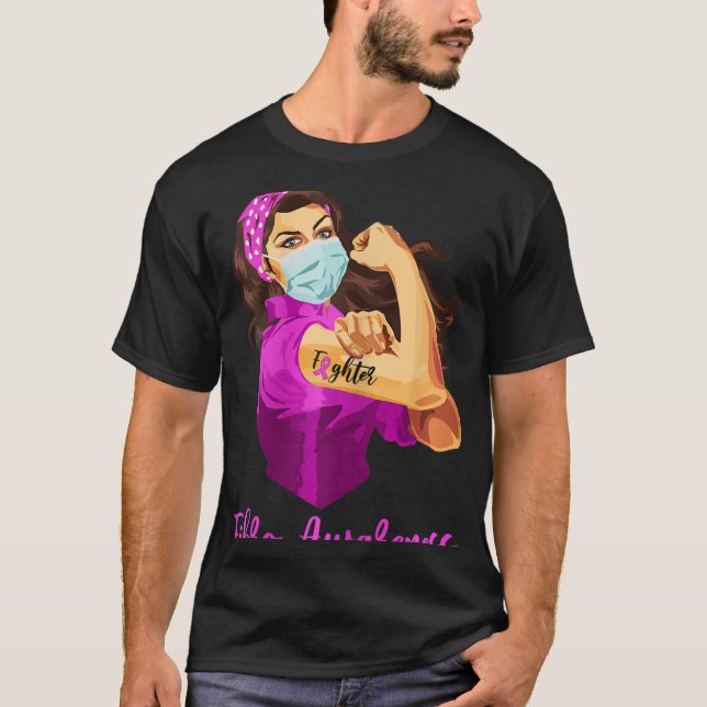 Warrior Unbreakable - Fighter Fibromyalgia Awarene T-Shirt (Front)