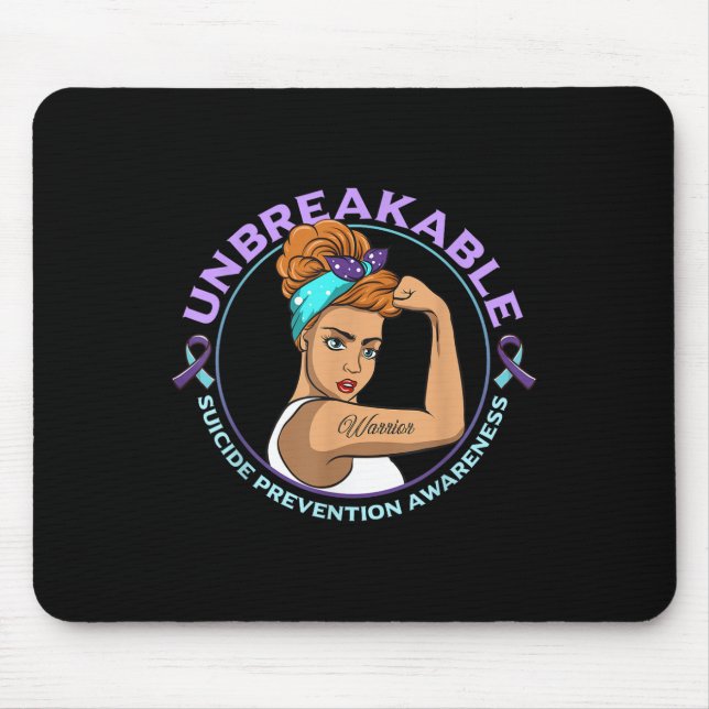 Warrior Unbreakable Suicide Prevention Awareness  Mouse Pad (Front)