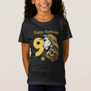 Warrior Unicorn yellow 9th birthday   T-Shirt