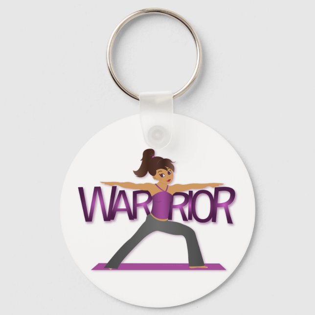 Warrior Yoga Girl Keychain (Front)