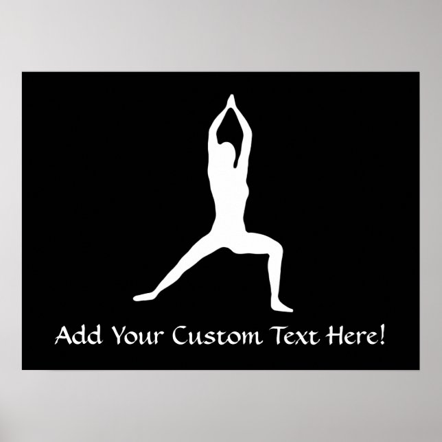 Warrior Yoga Pose Silhouette Poster (Front)