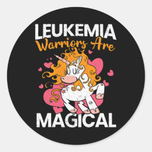 Warriors Are Magical Unicorn Leukaemia Awareness 1 Classic Round Sticker