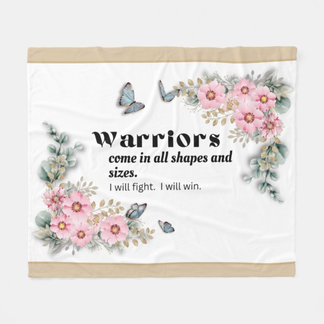 Warriors Fleece Blanket - Cancer Awareness (Front (Horizontal))