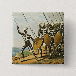 Warriors of New S. Wales engraved by M. Dubourg (f 15 Cm Square Badge