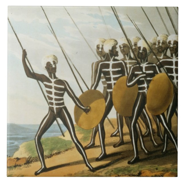 Warriors of New S. Wales engraved by M. Dubourg (f Tile (Front)