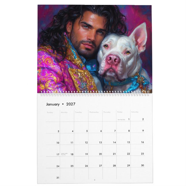 Warriors & Pitbull Dog Heroes Calendar (Jan 2027)