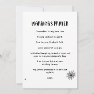 WARRIOR'S PRAYER HOLIDAY CARD