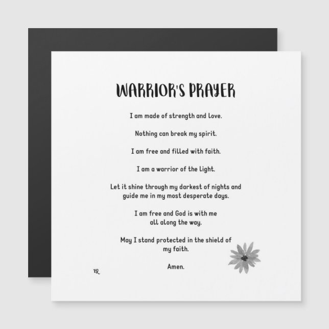 WARRIOR'S PRAYER MAGNET (Front/Back)