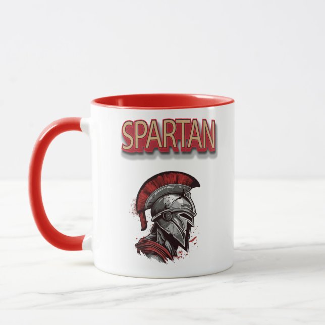 Warrior's Pride - Spartan Helmet with Red Plume Mug (Left)