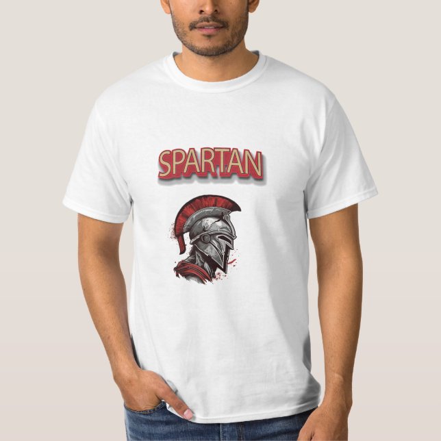 Warrior's Pride - Spartan Helmet with Red Plume T-Shirt (Front)