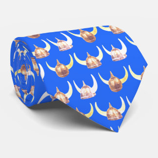 Warriors Vikings Helmet Mascot Football Necktie