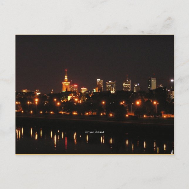 Warsaw at Night postcard (Front)