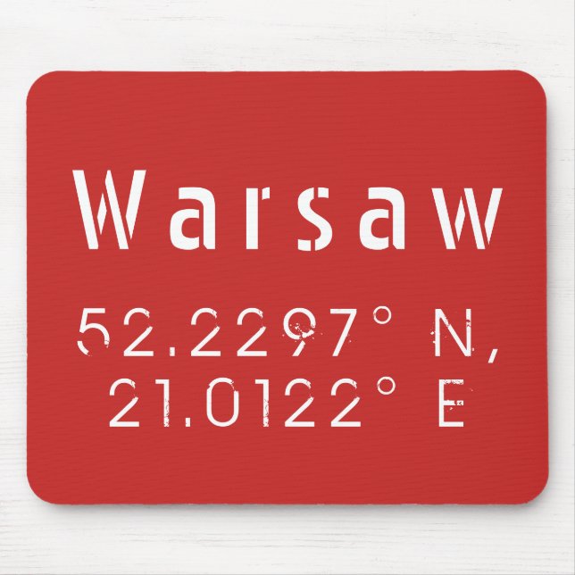 Warsaw Latitude Longitude Mouse Pad (Front)