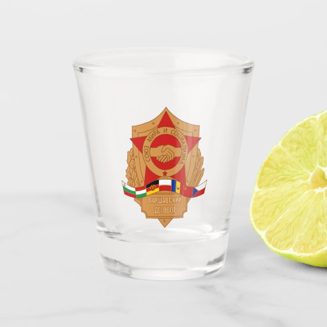 Warsaw Pact, USSR, Socialist Eastern Europe Shot Glass (Front)