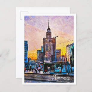 Warsaw Poland Beautiful Oil Paint Landscape Postcard