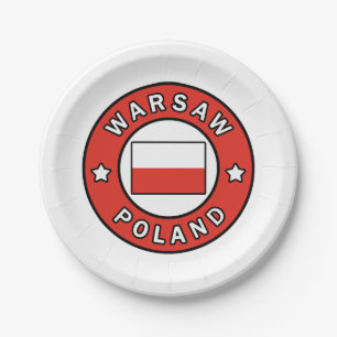 Warsaw Poland Paper Plate