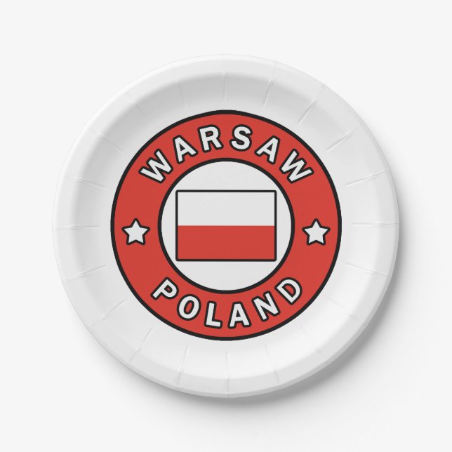 Warsaw Poland Paper Plate (Front)