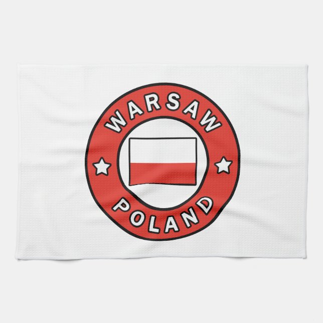 Warsaw Poland Tea Towel (Horizontal)